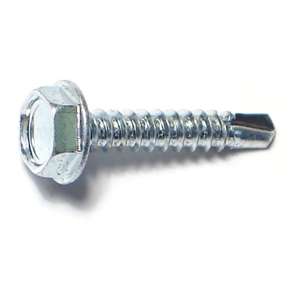Midwest Fastener Self-Drilling Screw, #6 x 3/4 in, Zinc Plated Steel Flange Hex Head External Hex Drive, 100 PK 50885 - main